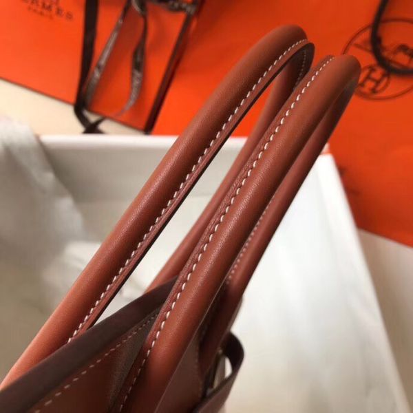 HERM Birkin 35cm Canvas Bag With Barenia Leather GHW