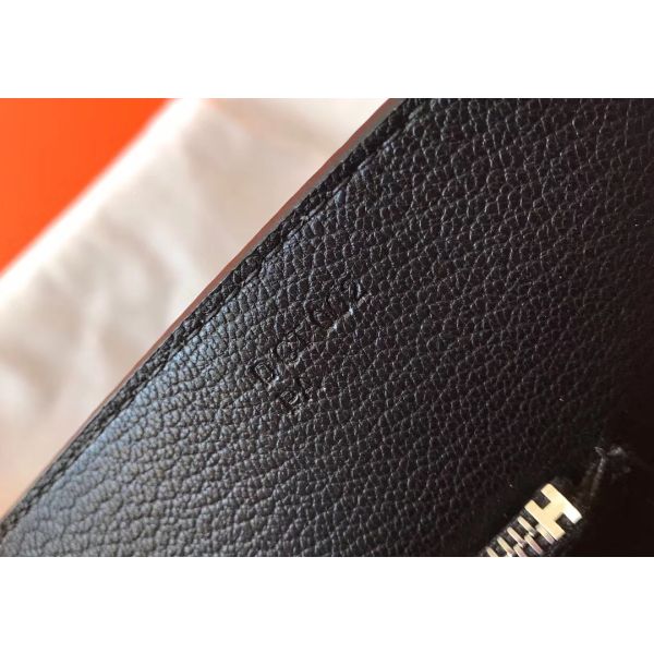 HERM Steve 35 Messenger Bag In Black Clemence Calfskin