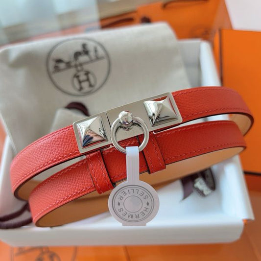 HERM Rivale 18 Belt in Red Epsom Calfskin